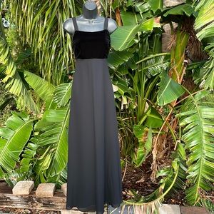 Vintage night way, velvet bodice slip dress